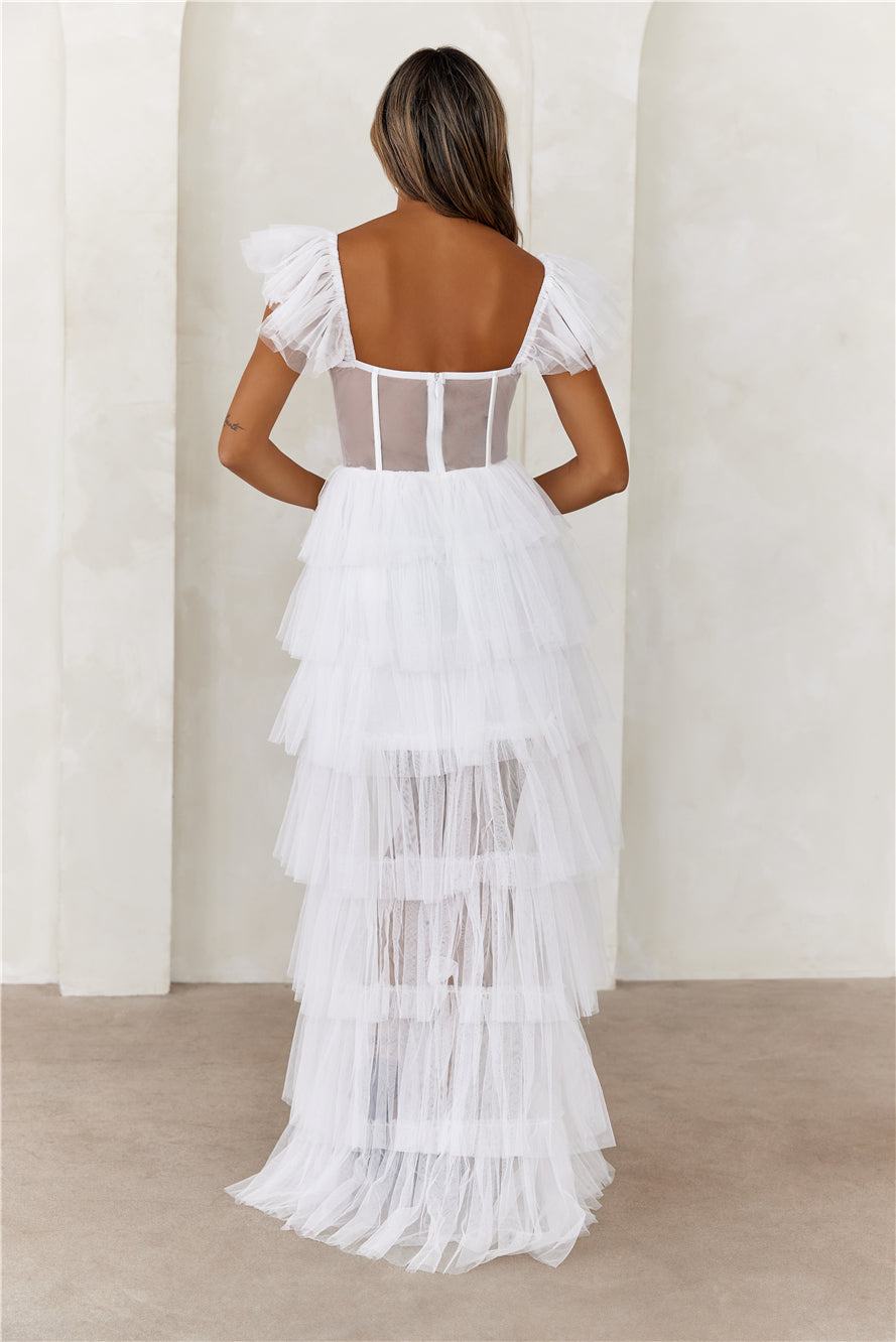 Swoon Worthy Tulle Maxi Dress  Ivory