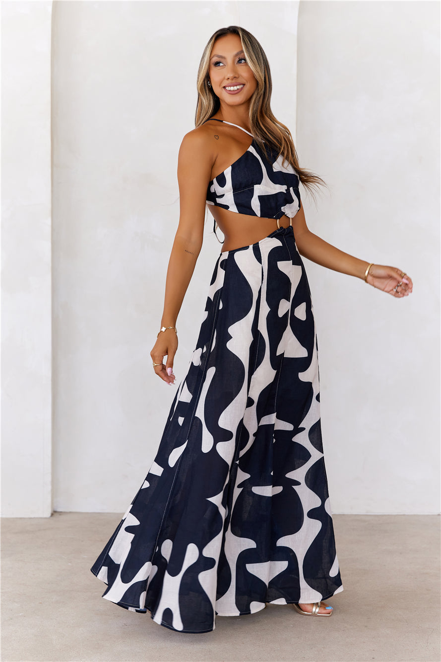 Summer Lights Halter Maxi Dress Taupe