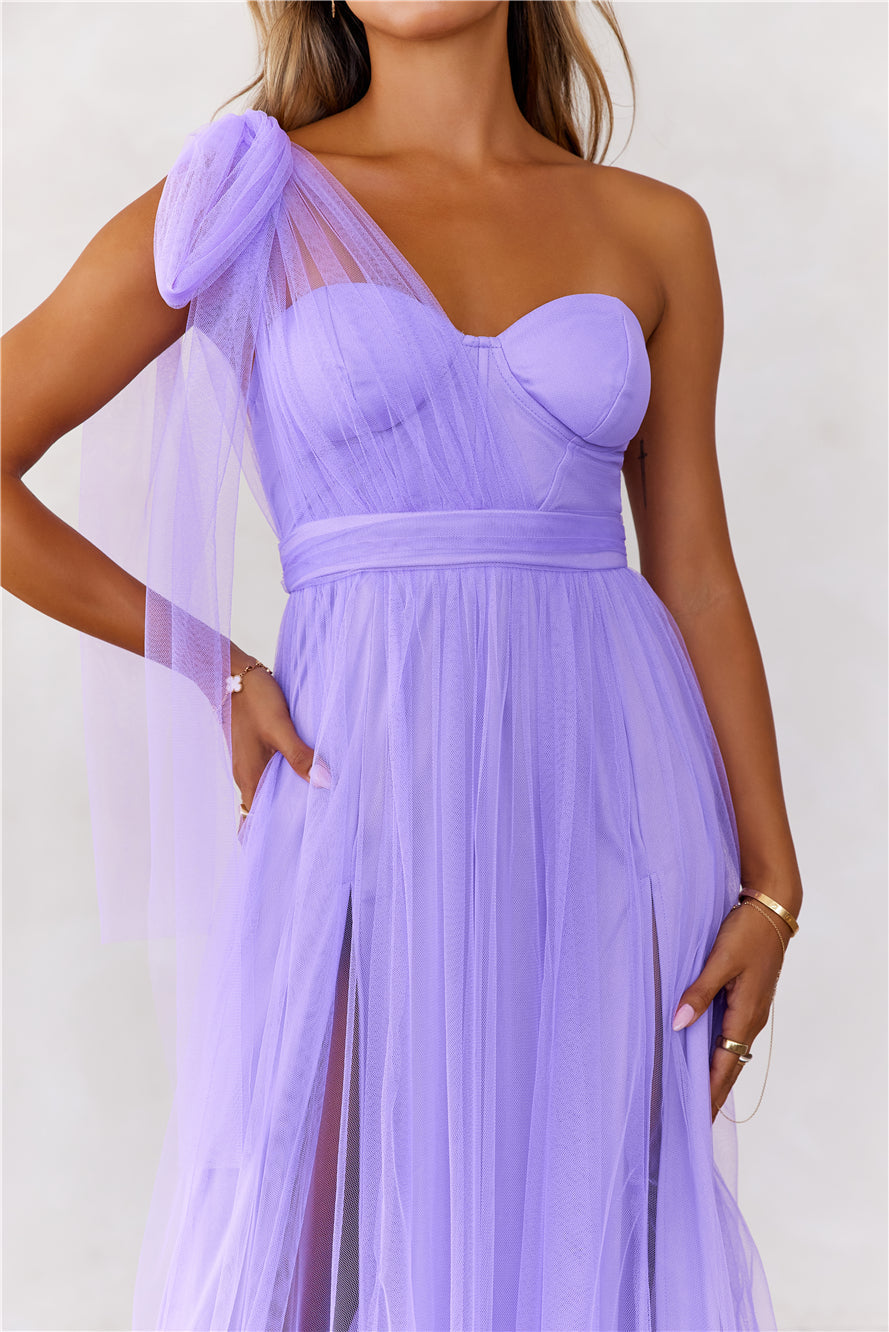 Perfect Poise Mesh Maxi Dress Purple