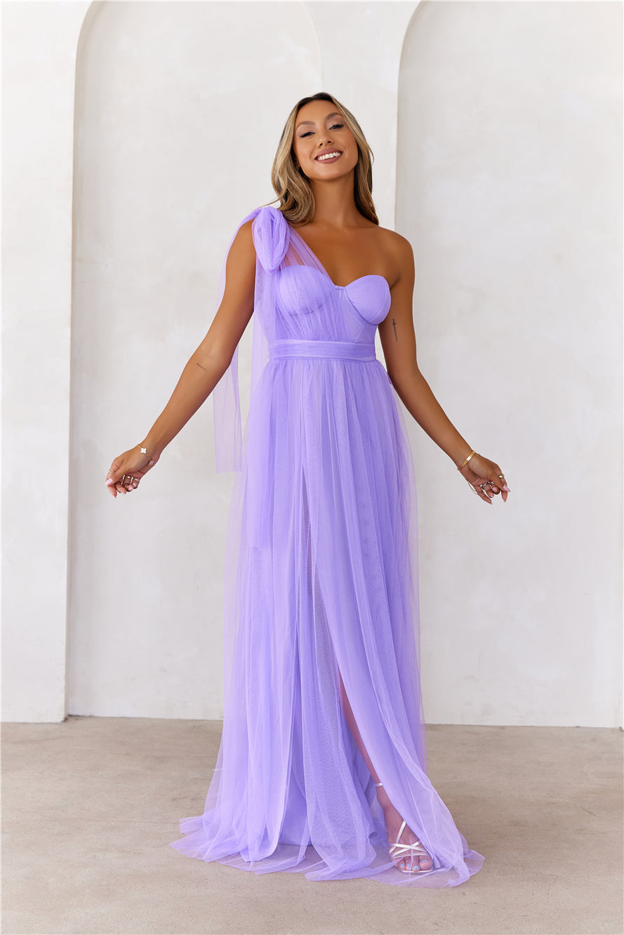 Perfect Poise Mesh Maxi Dress Purple
