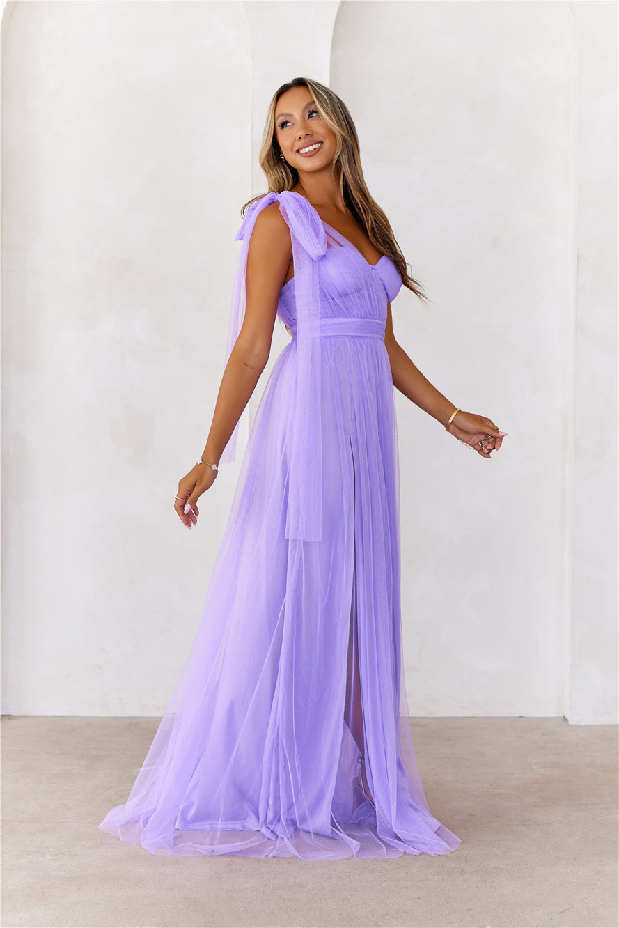 Perfect Poise Mesh Maxi Dress Purple