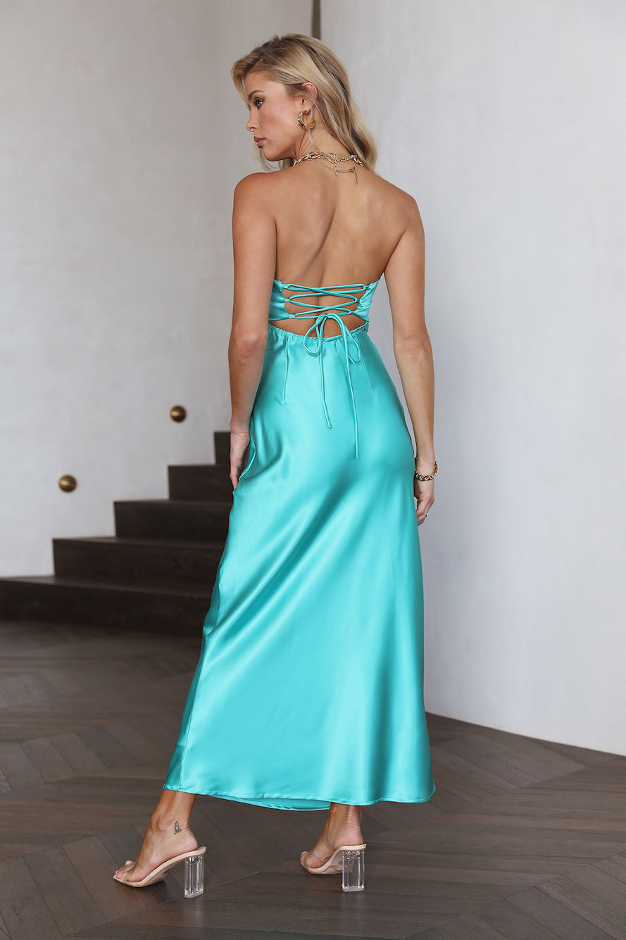 Drinks On You Midi Dress Teal