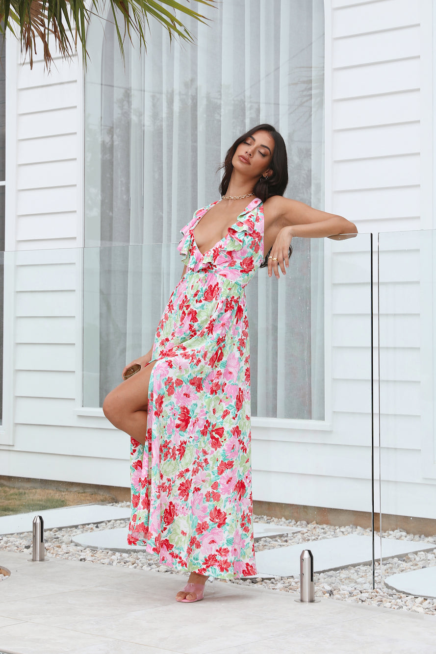 All Season Long Maxi Dress Red