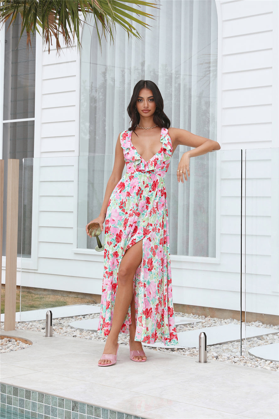 All Season Long Maxi Dress Red