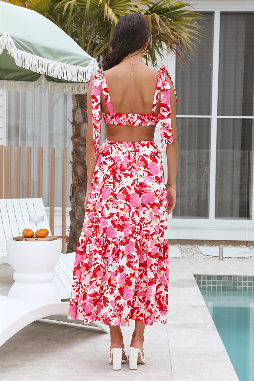 Classy Style Maxi Dress Red