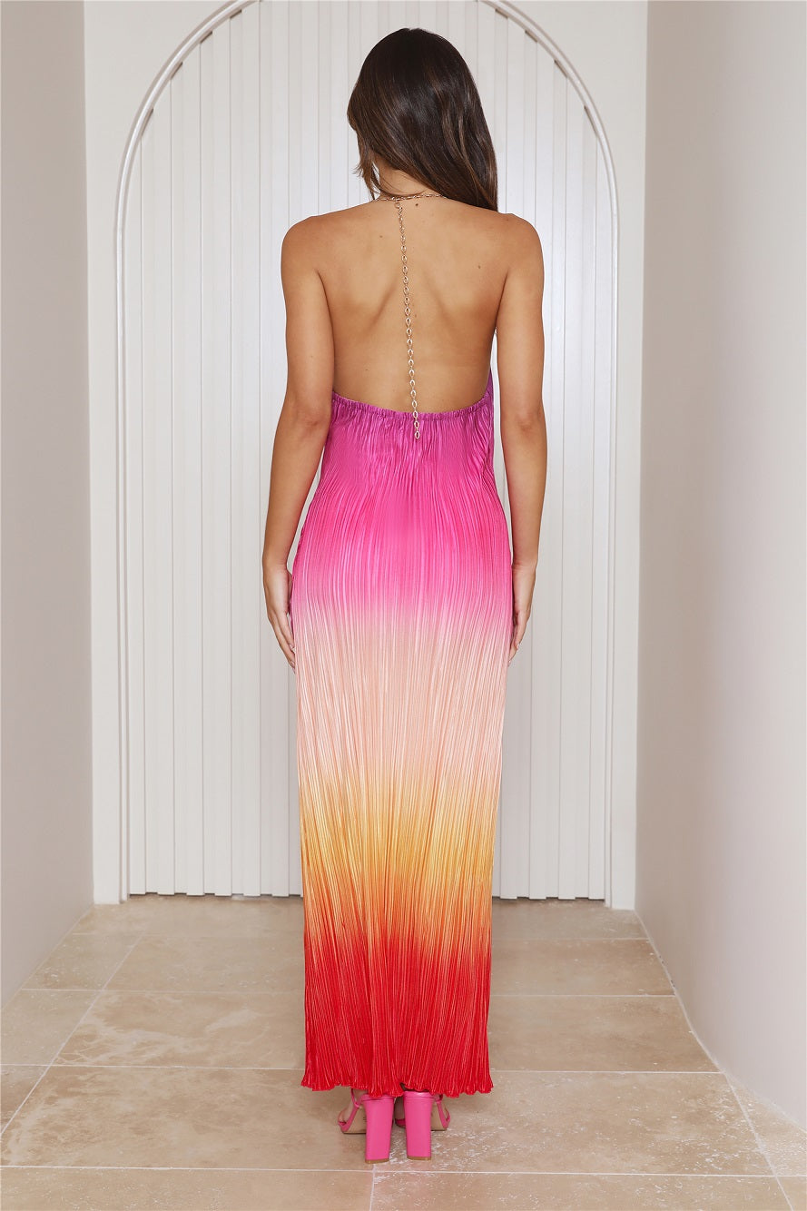 Lovers At Sunrise Maxi Dress Pink