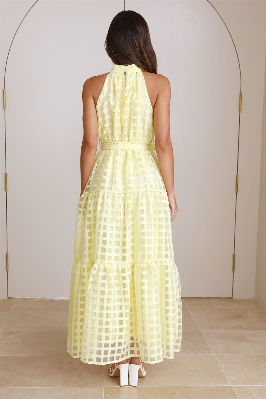 Summertime Picnic Maxi Dress Lemon