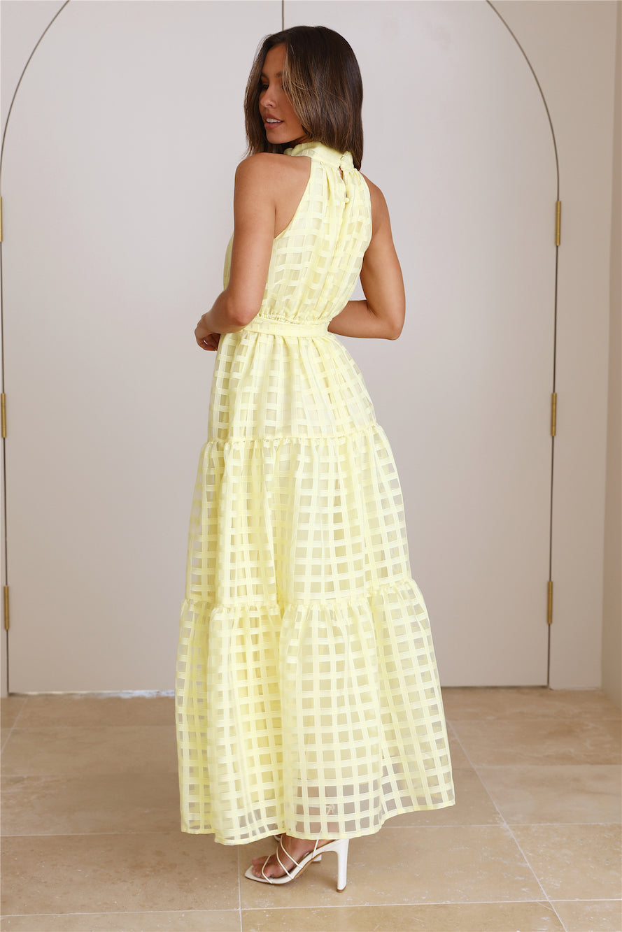 Summertime Picnic Maxi Dress Lemon