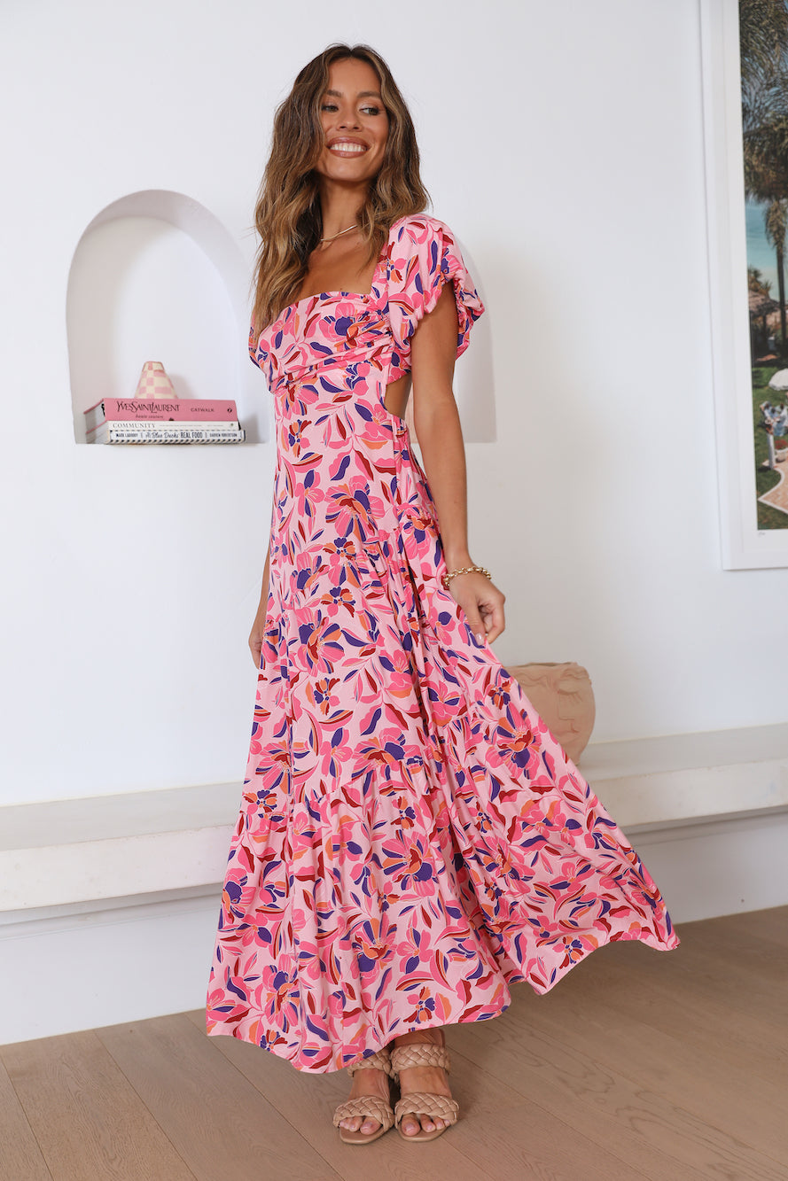 Szn For Prints Maxi Dress Pink