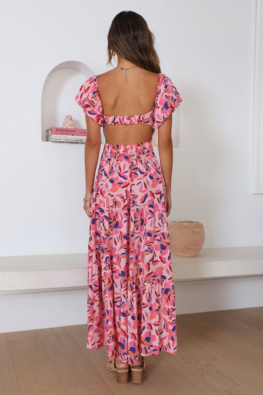 Szn For Prints Maxi Dress Pink