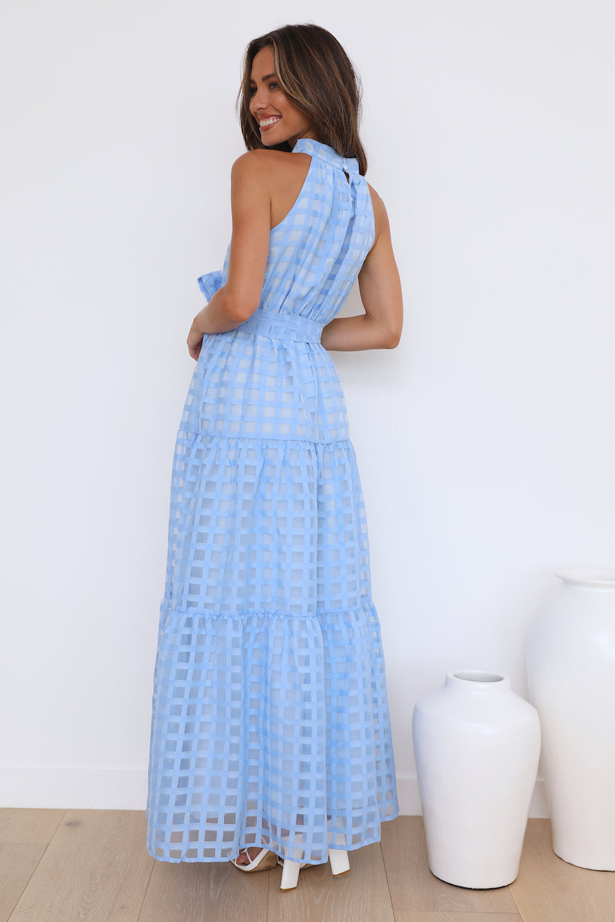 Summertime Picnic Maxi Dress Blue