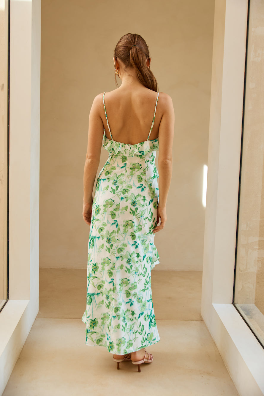Palm Paradise Maxi Dress Green