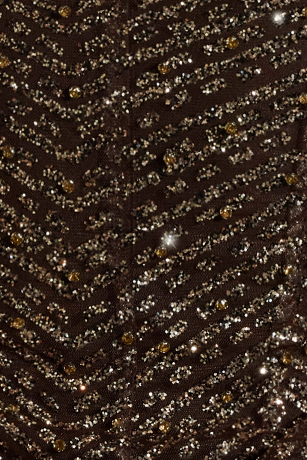 Embellished Bandeau A-Line Mini Dress in Brown