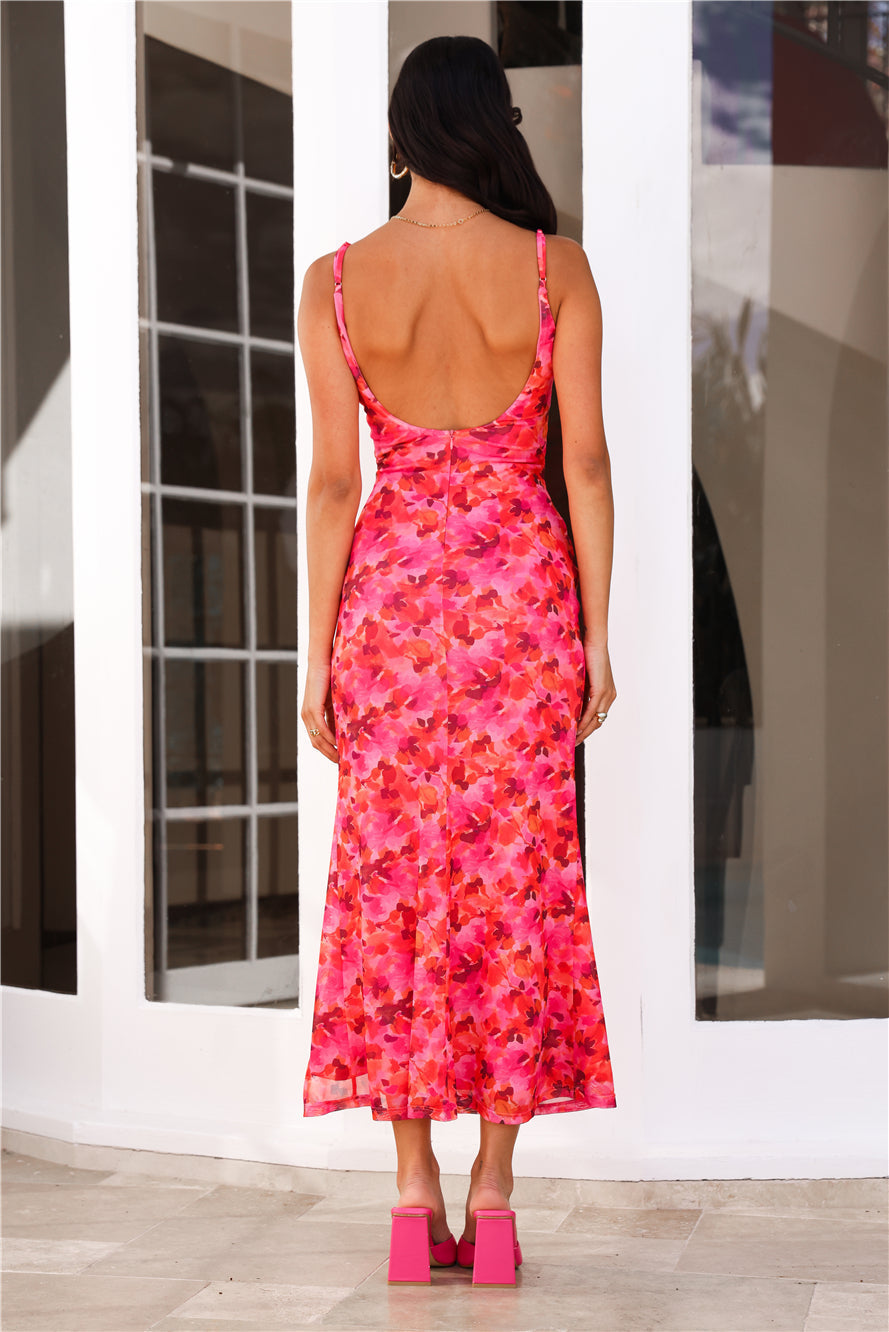 All The Cool Vibes Mesh Maxi Dress Pink