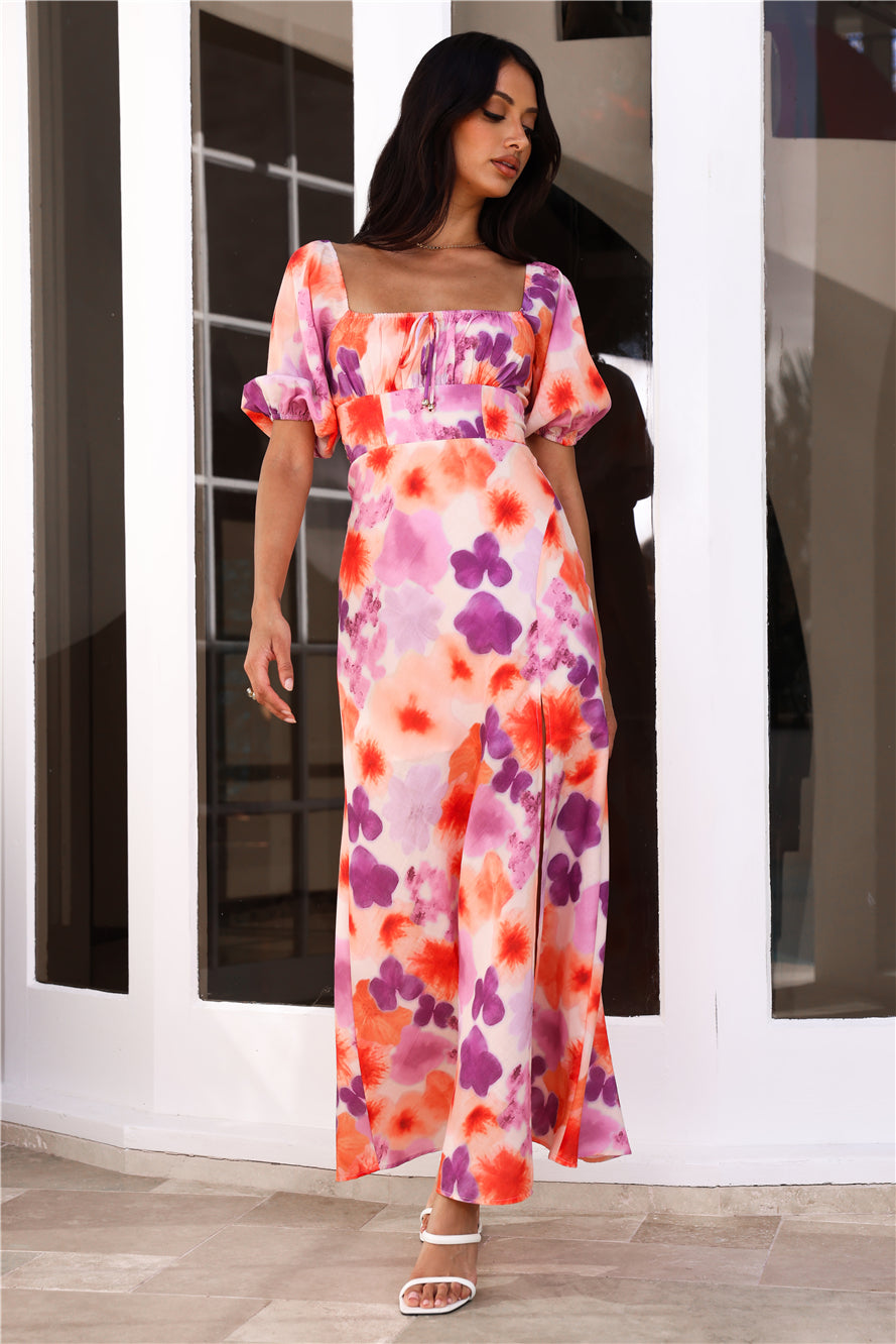 Loving Uniqueness Short Sleeve Maxi Dress Purple