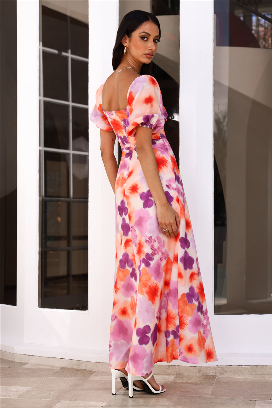 Loving Uniqueness Short Sleeve Maxi Dress Purple