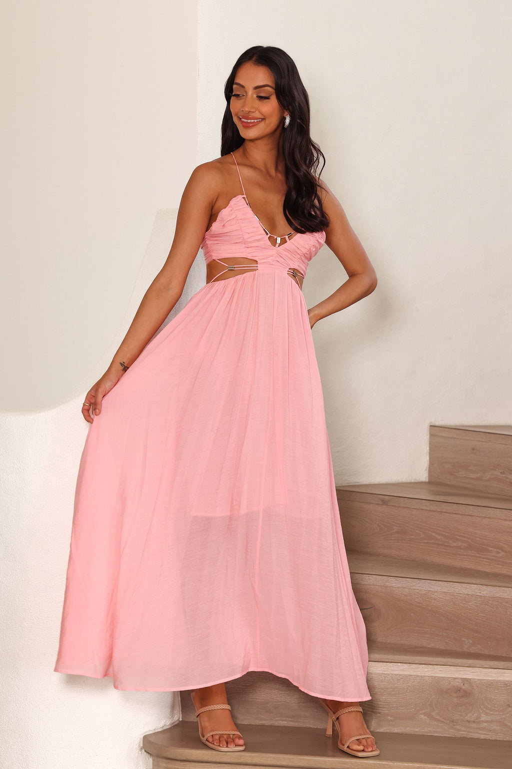 Frolicking Lover Maxi Dress Pink