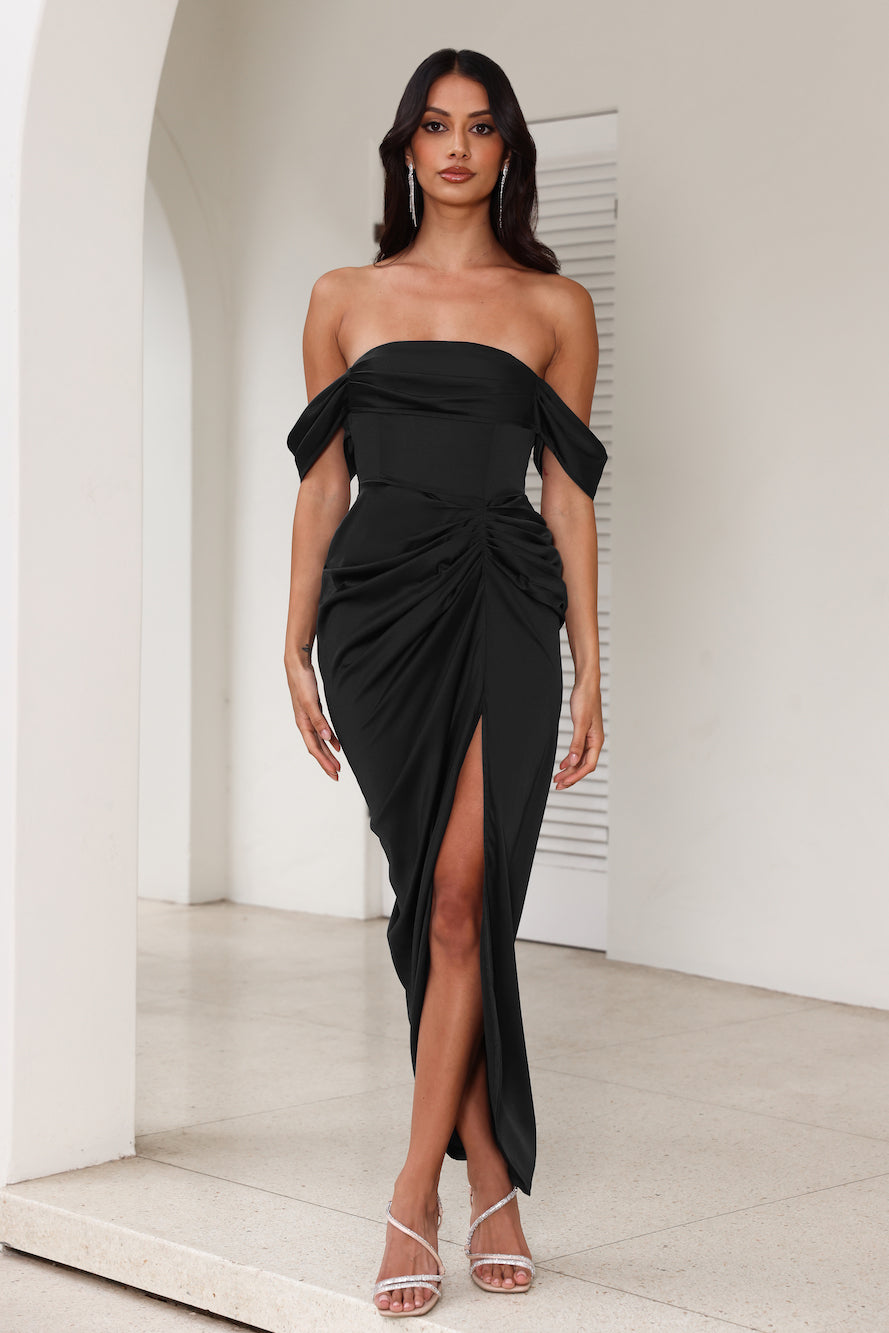 DEAR EMILIA Be Seen Midi Dress Black