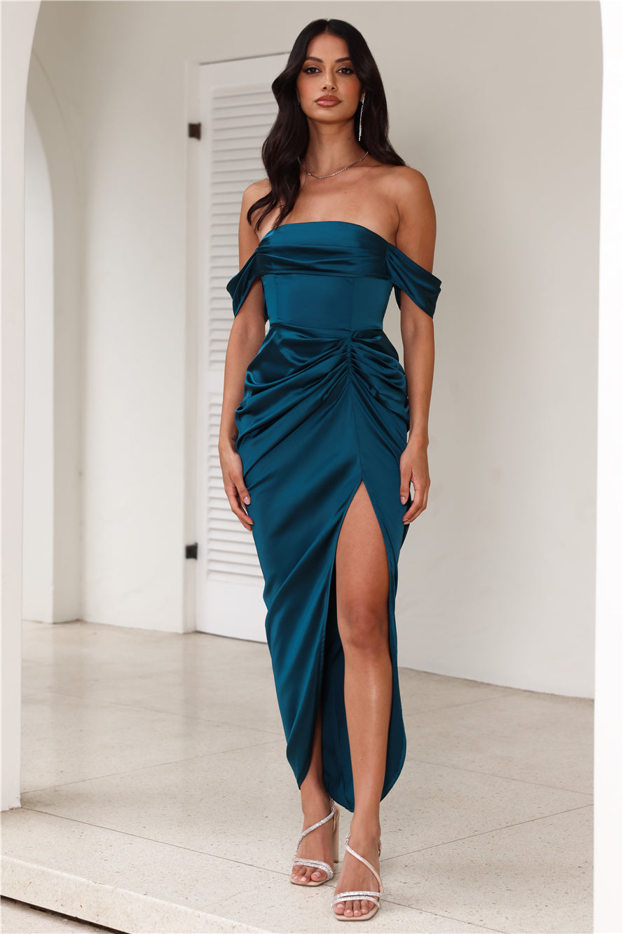 DEAR EMILIA Be Seen Midi Dress Teal