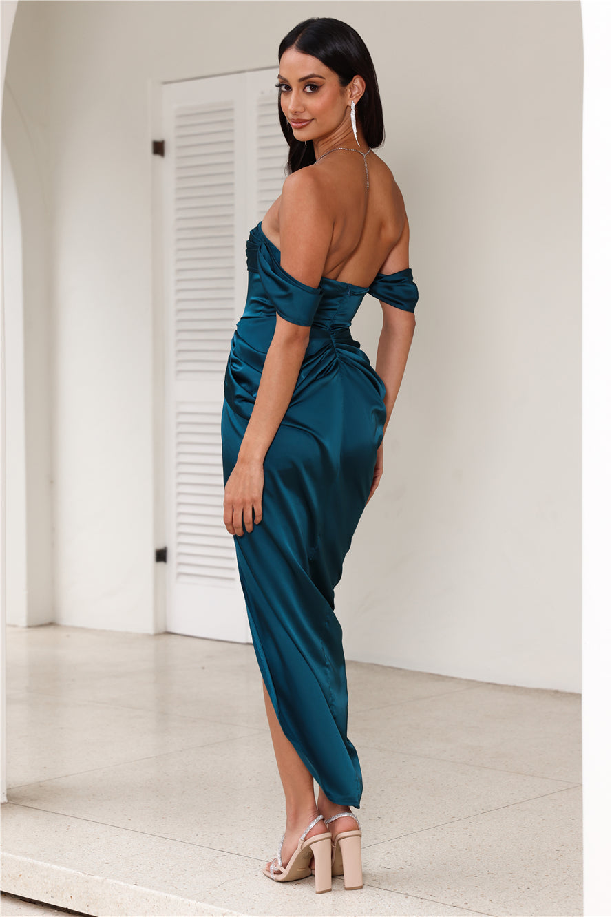 DEAR EMILIA Be Seen Midi Dress Teal