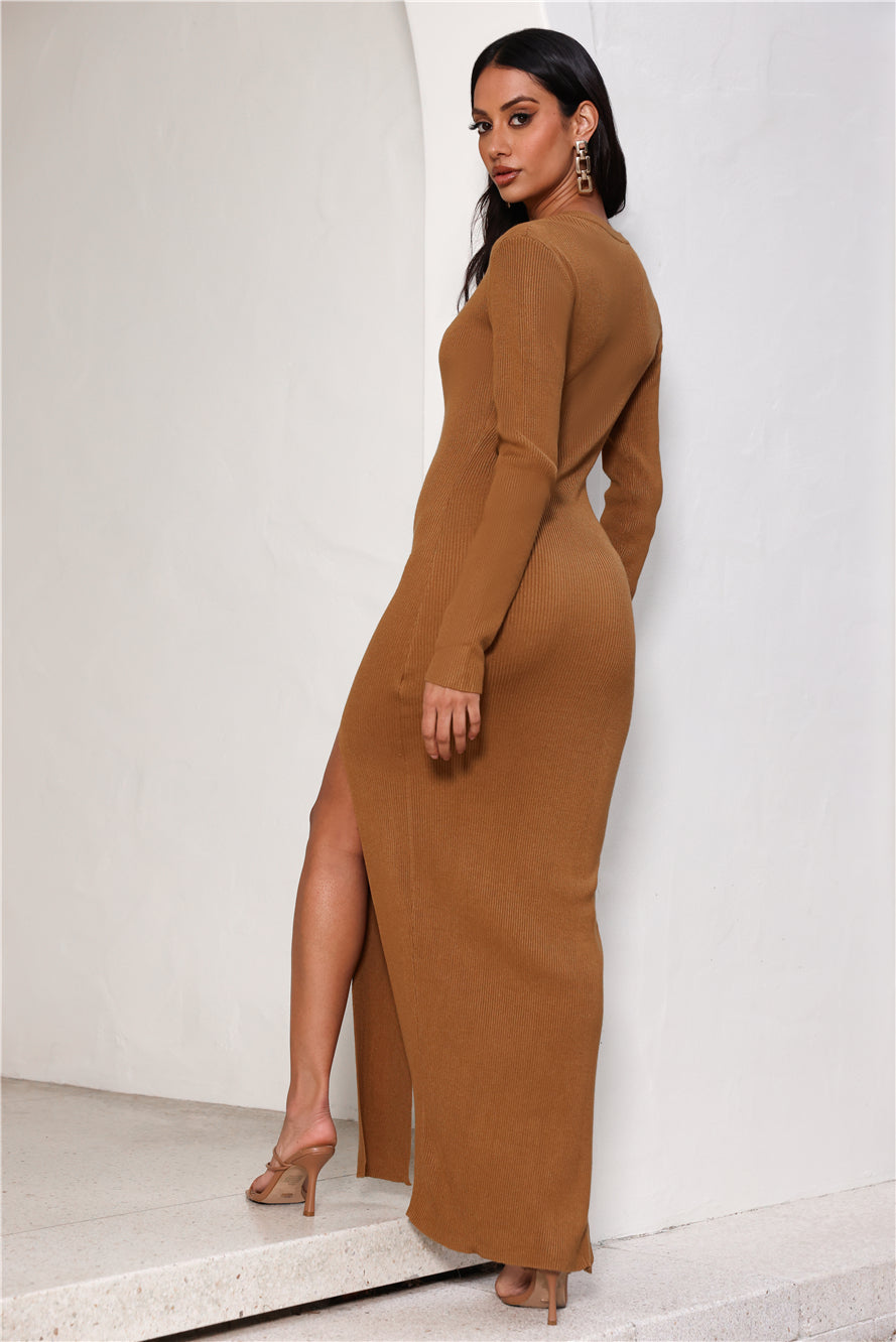 LIONESS Opulence Maxi Dress Camel