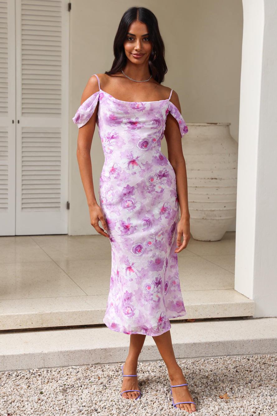 Bright Beginnings Midi Dress Purple