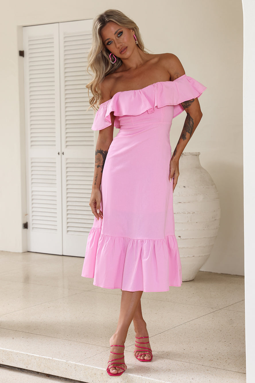 Bliss Abundance Midi Dress Pink