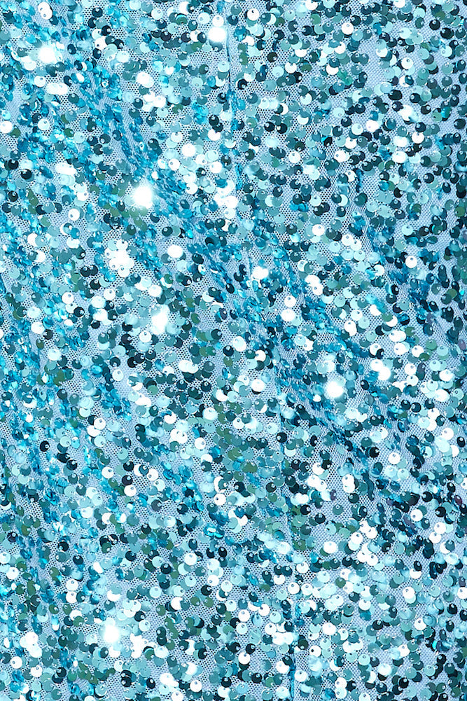 Bright Glimmer Sequin Midi Dress Blue