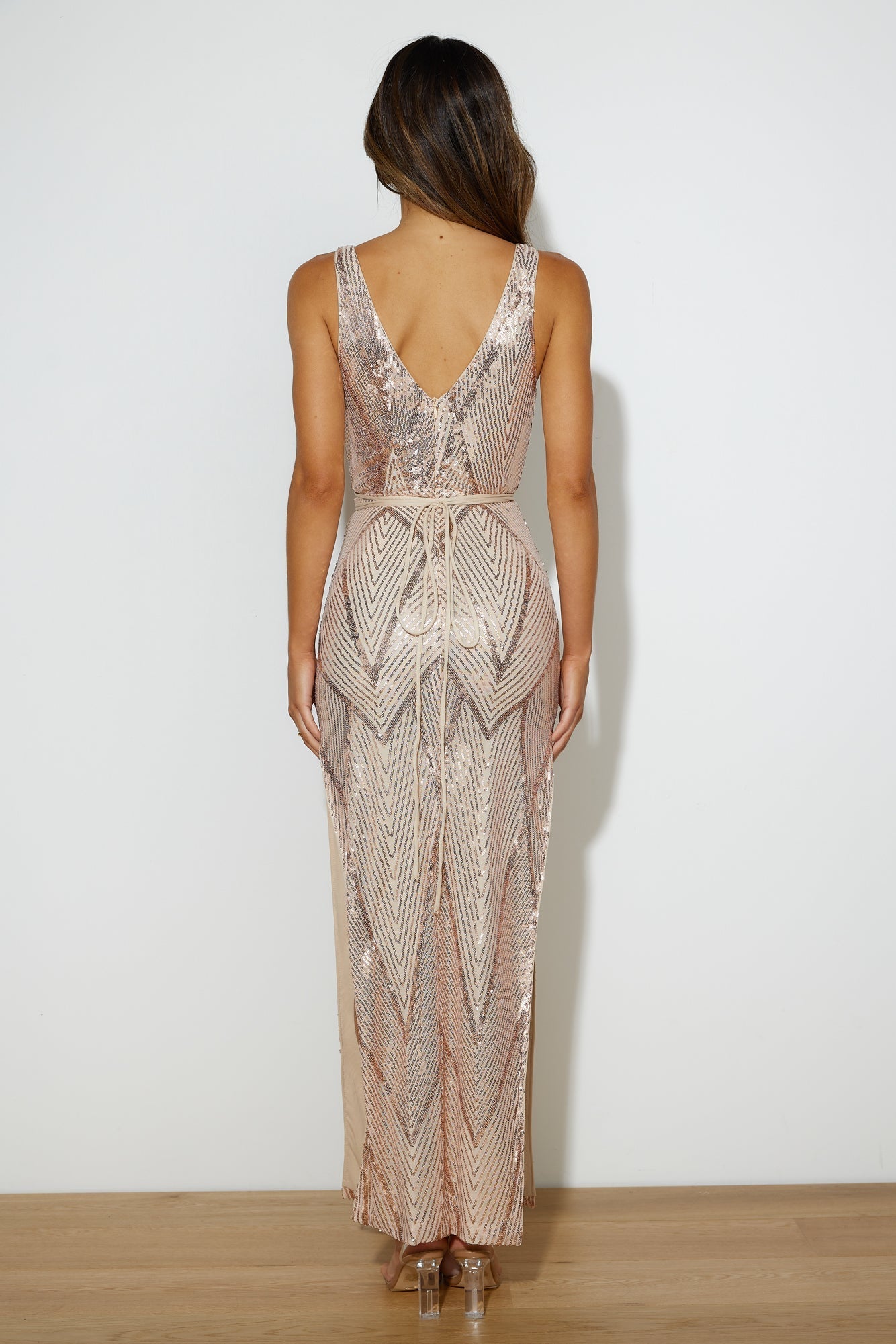 Glam Of All Sequin Maxi Dress Rose Gold