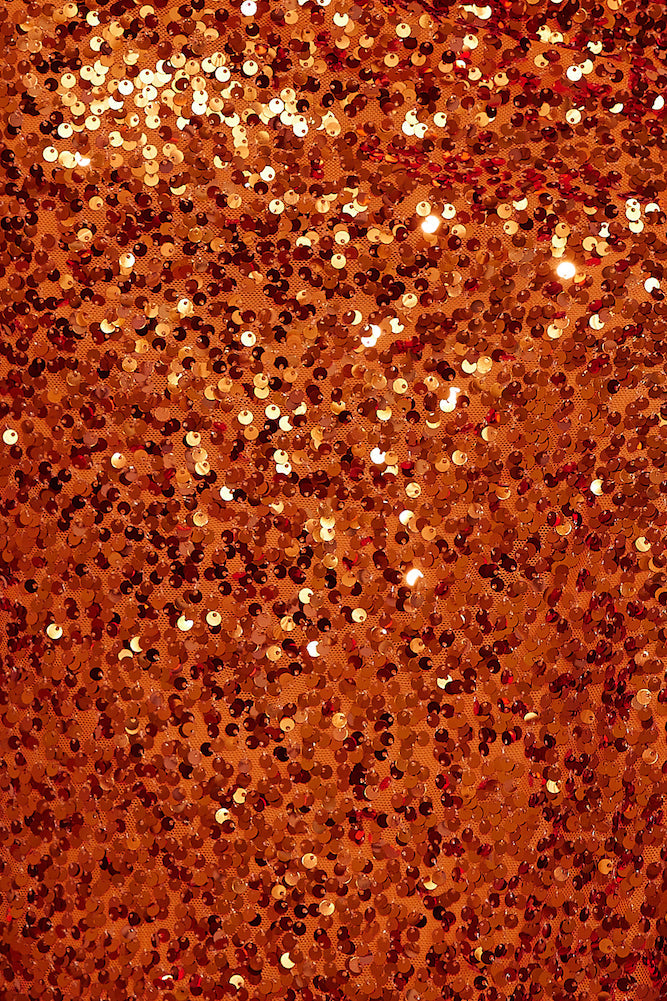 Bright Glimmer Sequin Midi Dress Orange