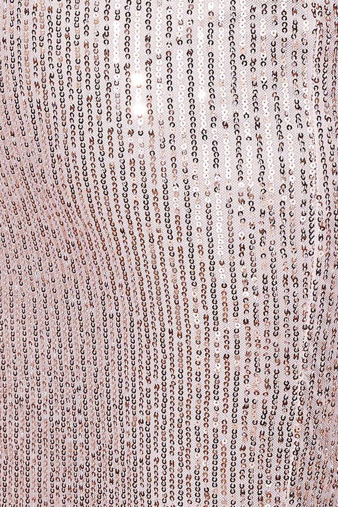 Dazzle Girl Sequin Midi Dress Rose Gold