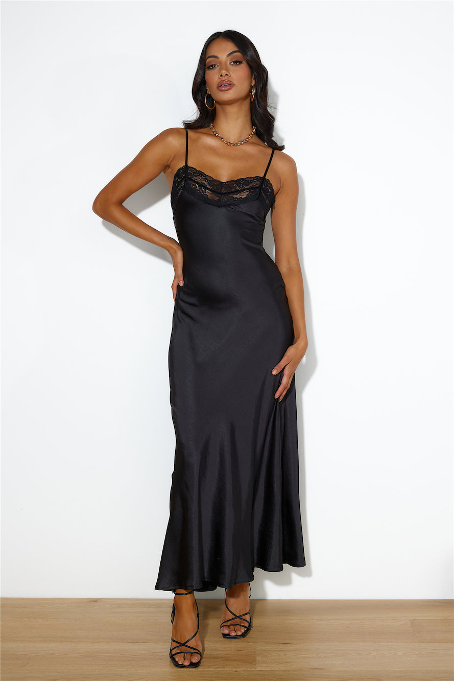 Dreams Of Silk Maxi Dress Black