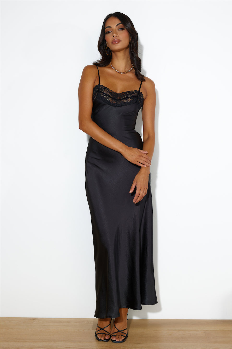 Dreams Of Silk Maxi Dress Black