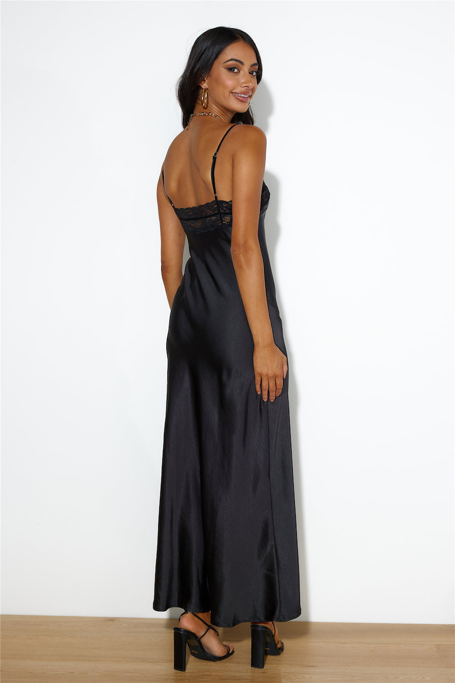 Dreams Of Silk Maxi Dress Black