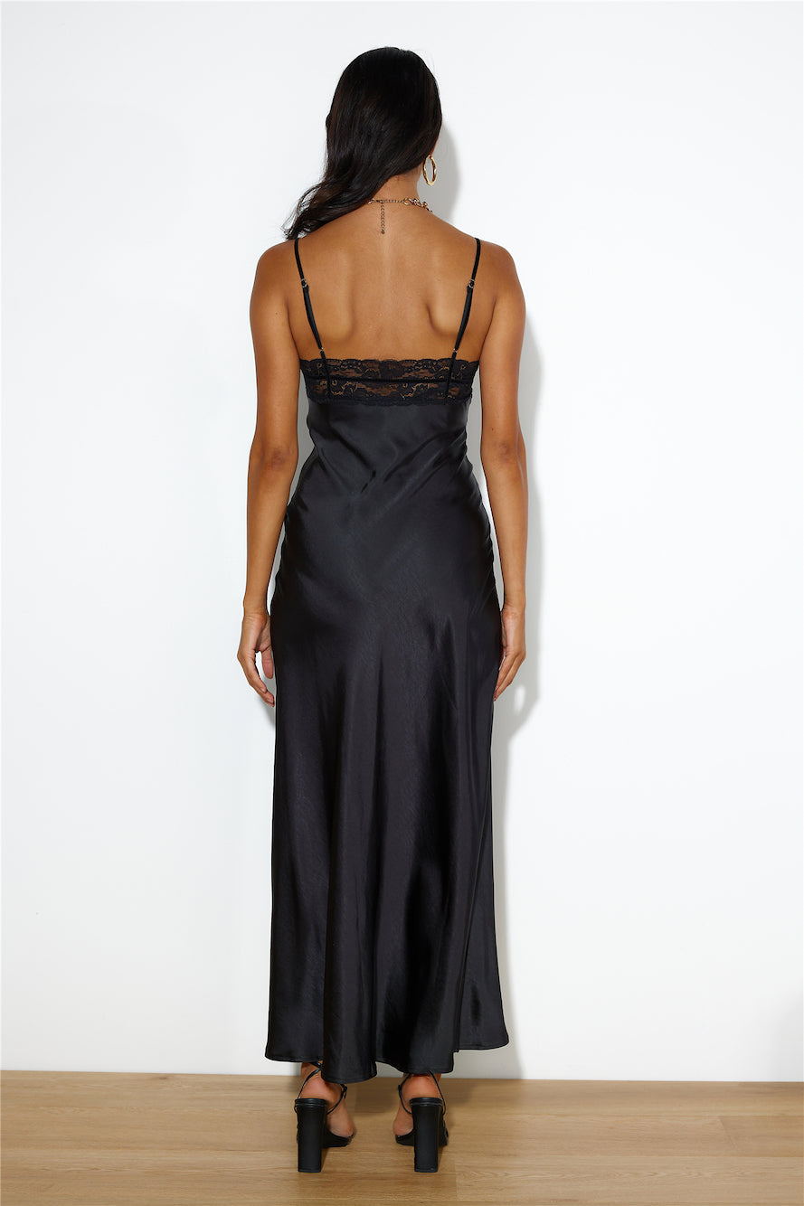 Dreams Of Silk Maxi Dress Black