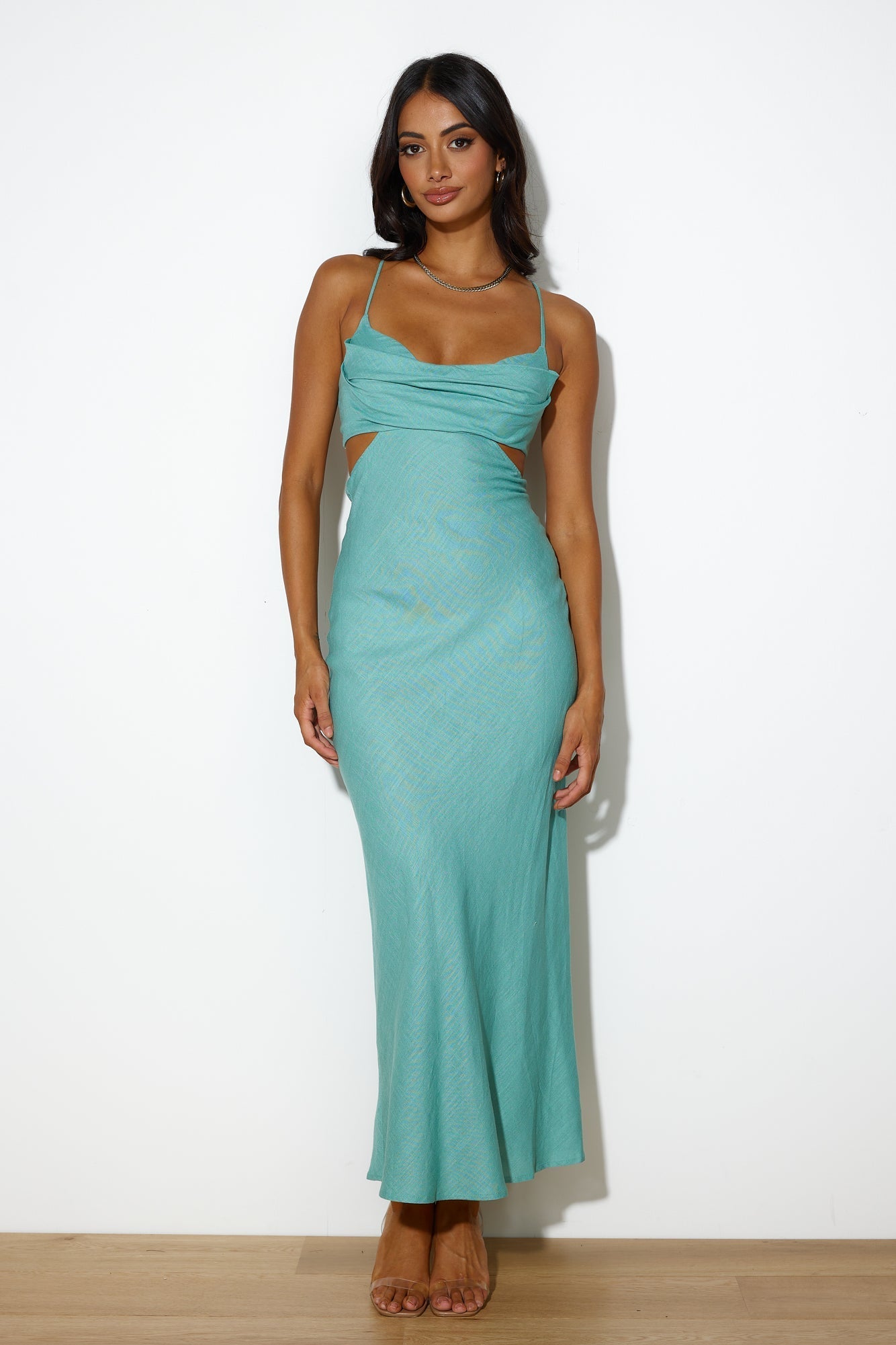 Fancy Brunch Date Midi Dress Sage