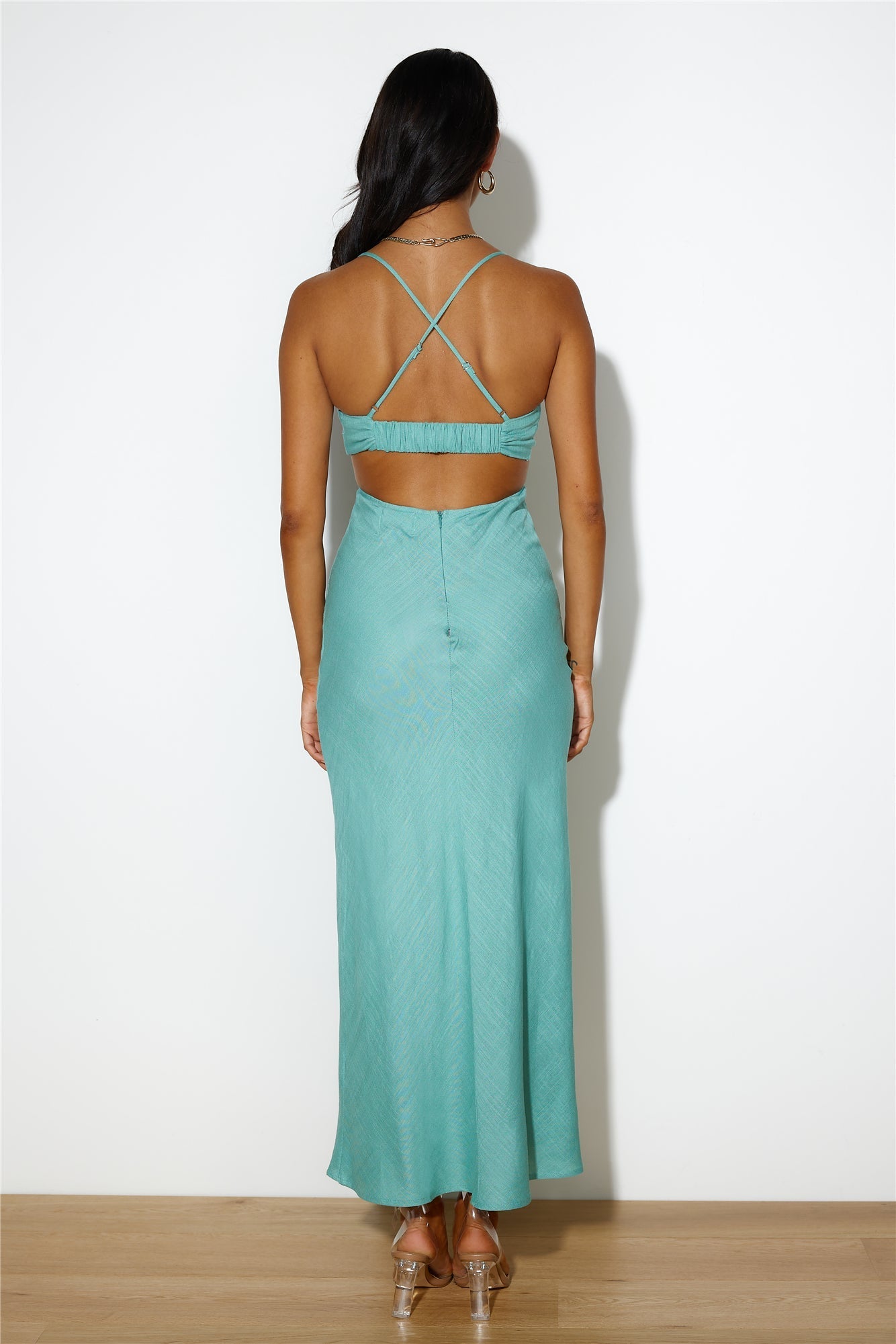 Fancy Brunch Date Midi Dress Sage