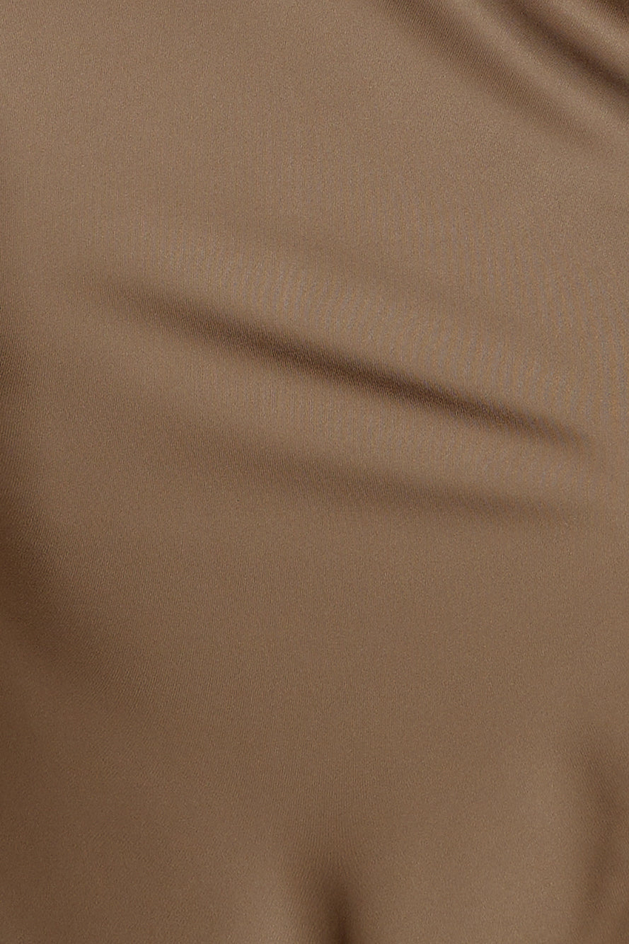 Girl Of The Moment Satin Maxi Dress Brown