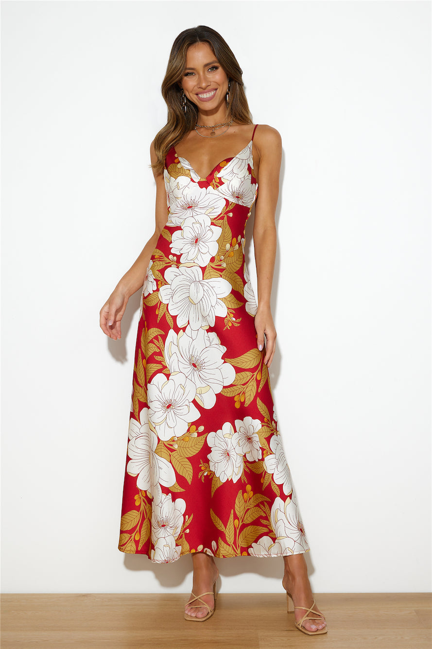 Vacation Dreaming Maxi Dress Red