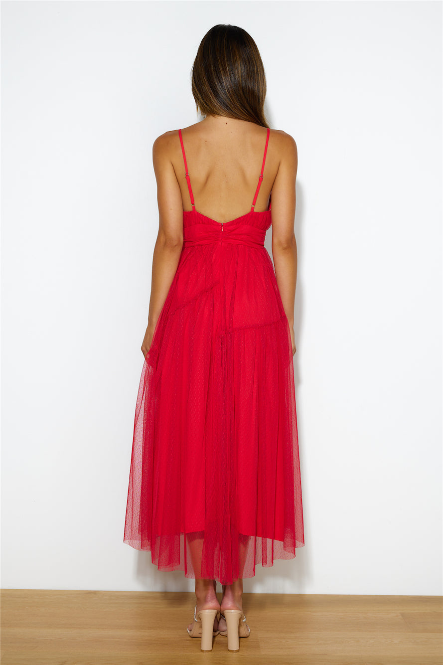 Be Seen In This Midi Dress Red