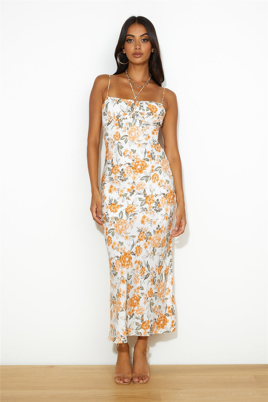 Blossom Love Maxi Dress Orange