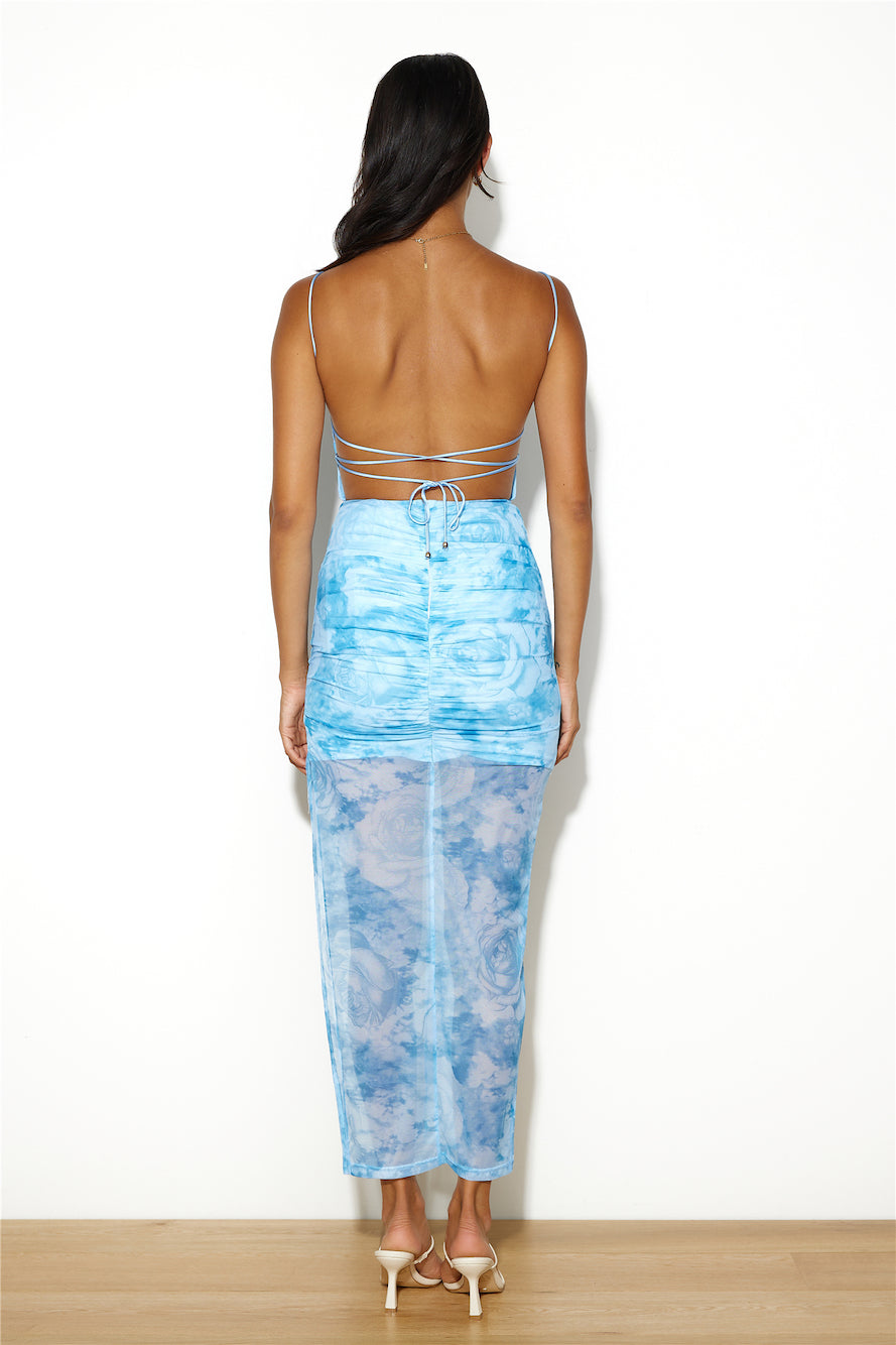 Chilled Splash Maxi Dress Blue