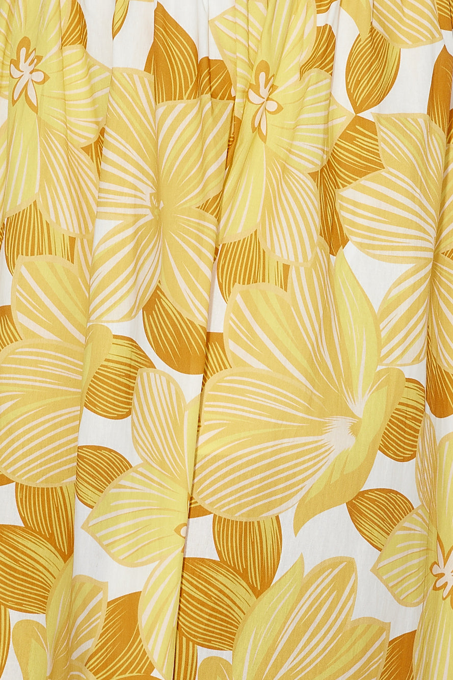 Field Of Sunflowers Midi Dress Yellow