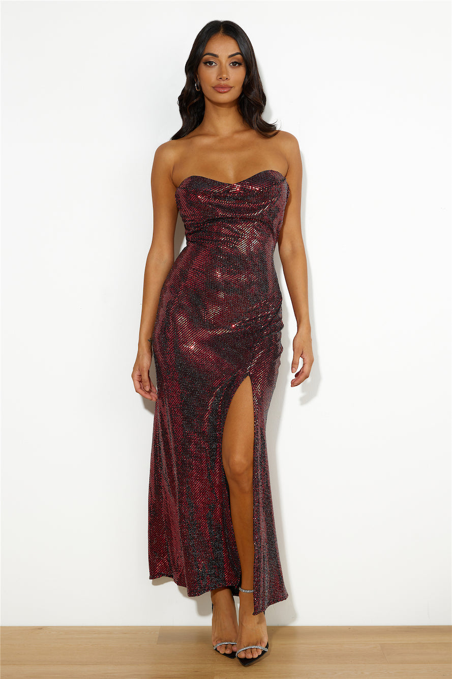 Disco Feeling Maxi Dress Red