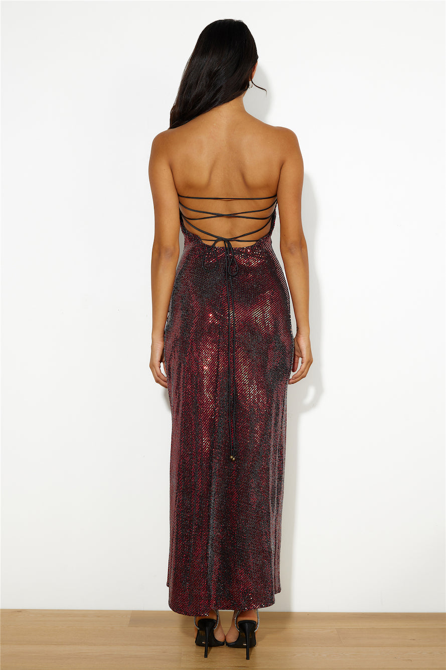 Disco Feeling Maxi Dress Red