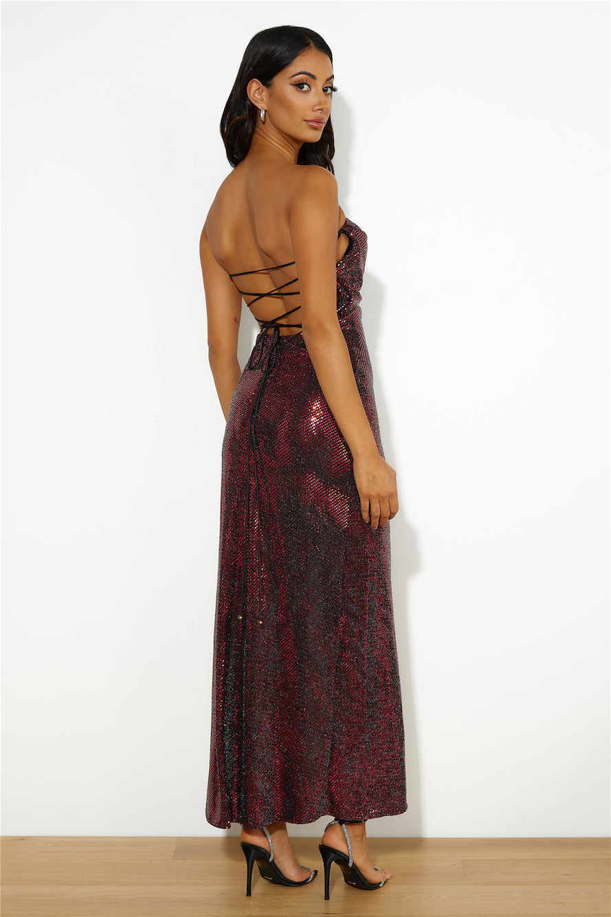 Disco Feeling Maxi Dress Red