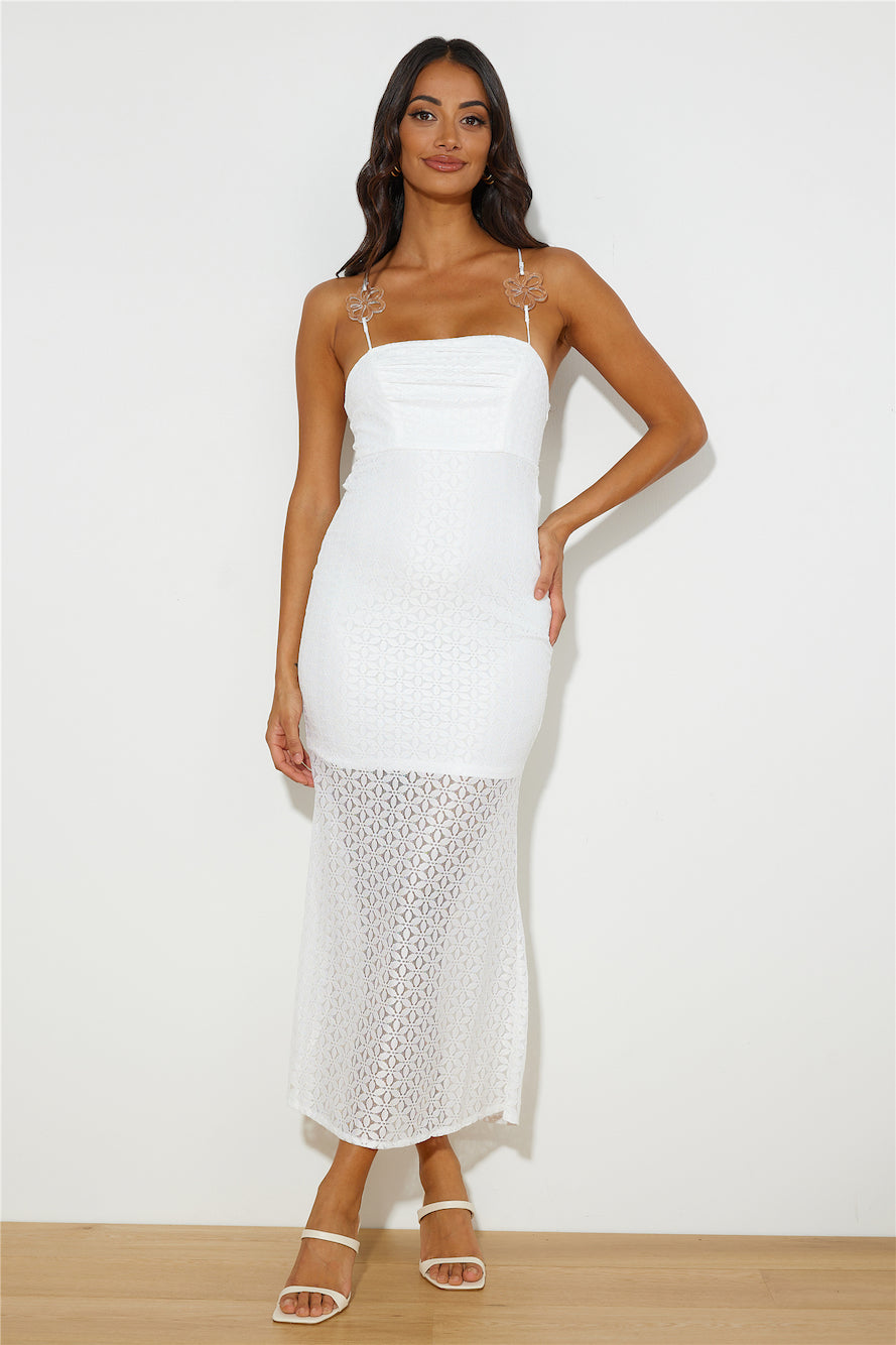 Daisy Bloom Maxi Dress White