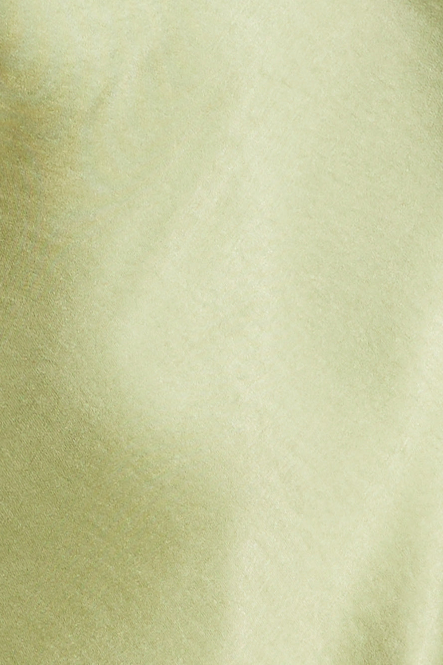 Flower Chains Satin Maxi Dress Green