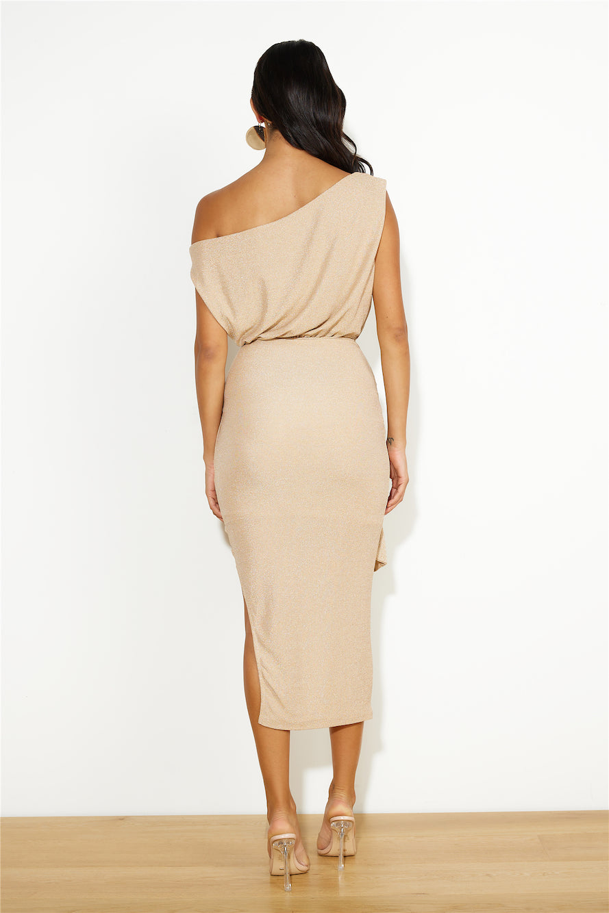 Desired By Me Midi Dress Gold