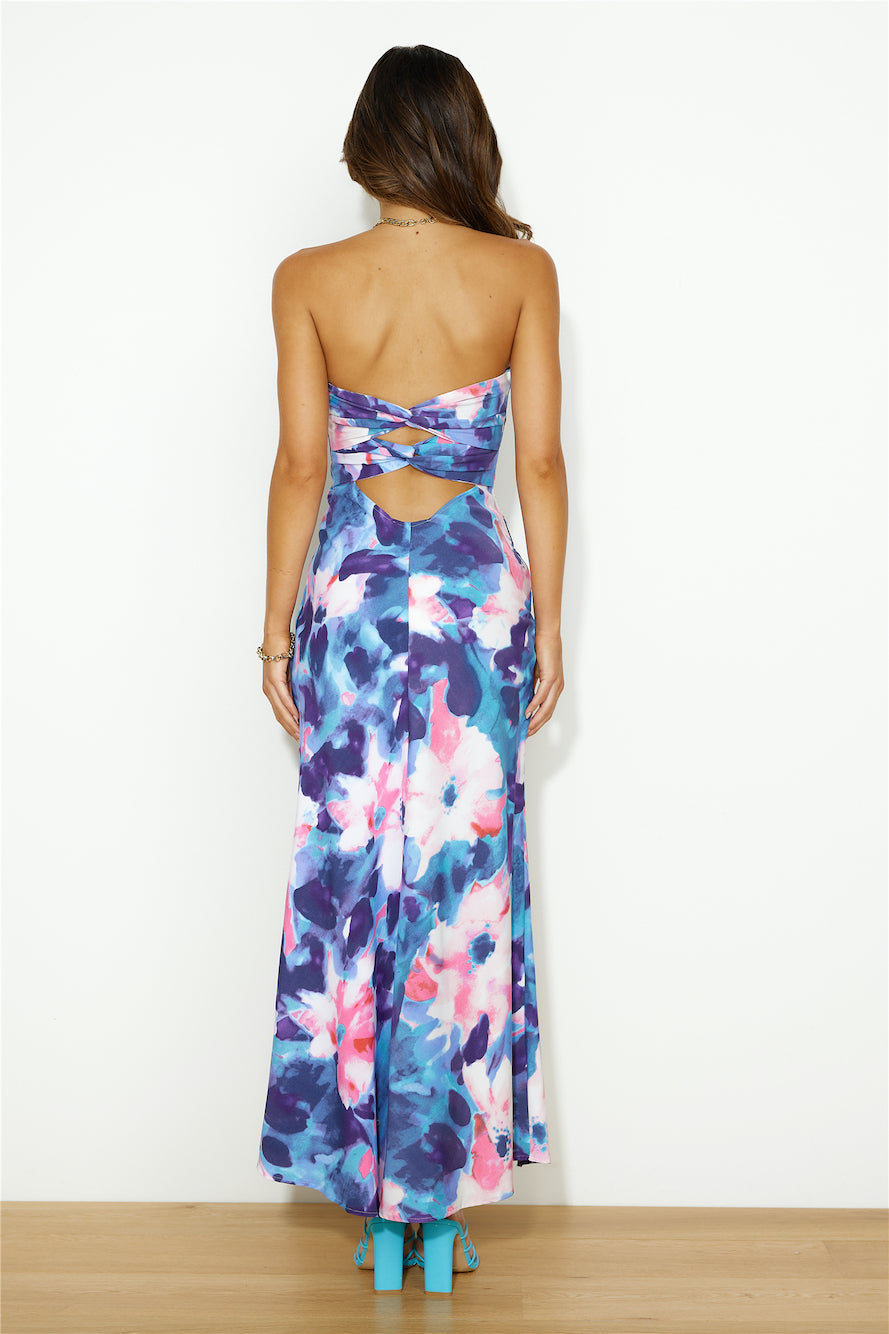 Tropical Day Maxi Dress Blue
